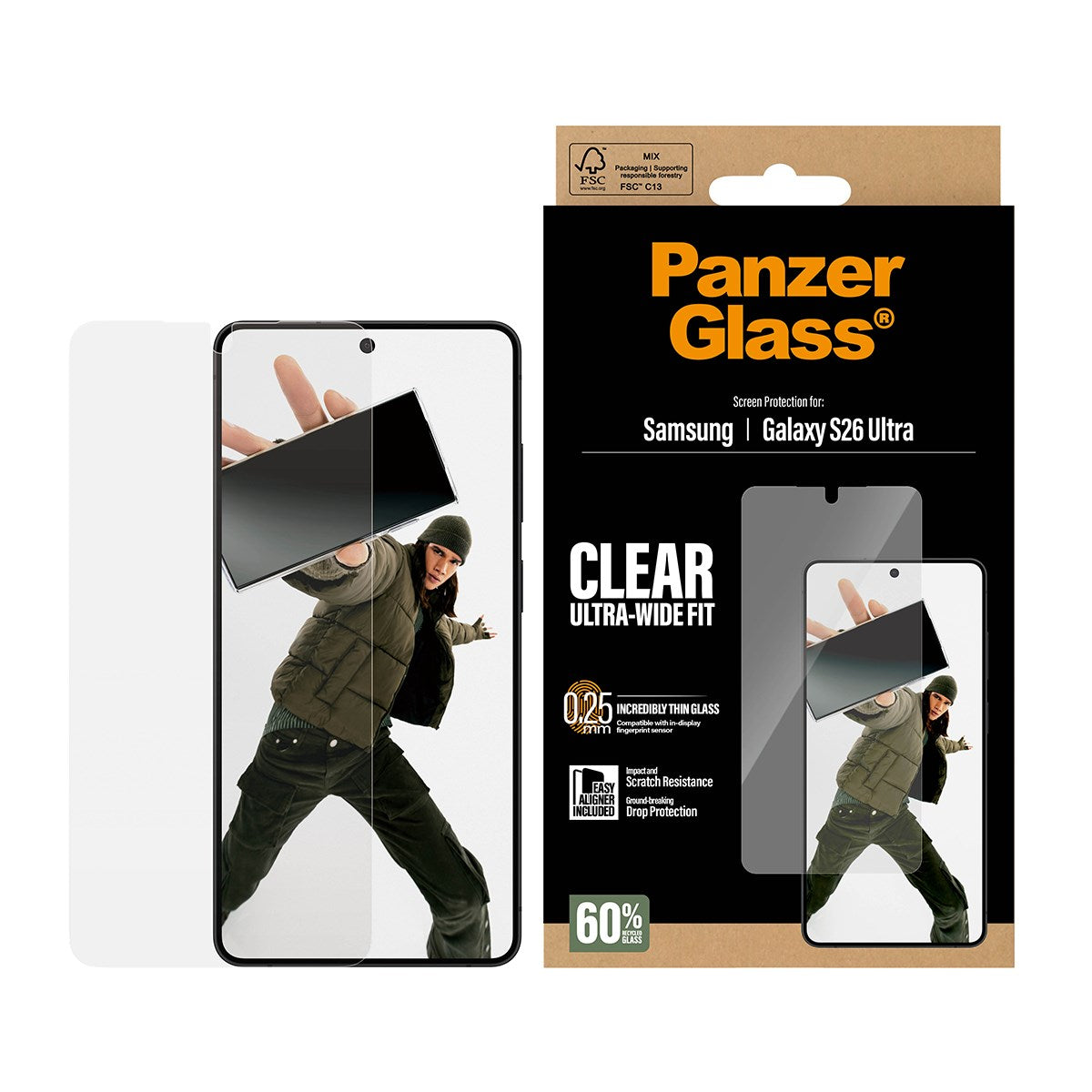 PanzerGlass® Displayschutz Samsung Galaxy S26 Ultra | Ultra-Wide Fit m. EasyAligner